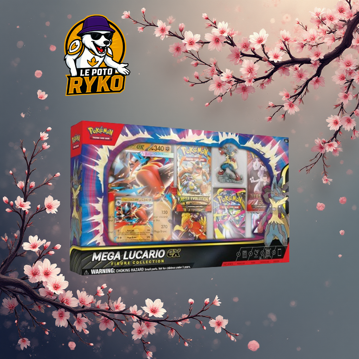 Pokémon - Pack - 1 Display Flammes Fantasmagoriques  ME02  + 1 Coffret Collection Figurine Mega Lucario Ex 1 Coffret Mega Kangourex Ex En Francais