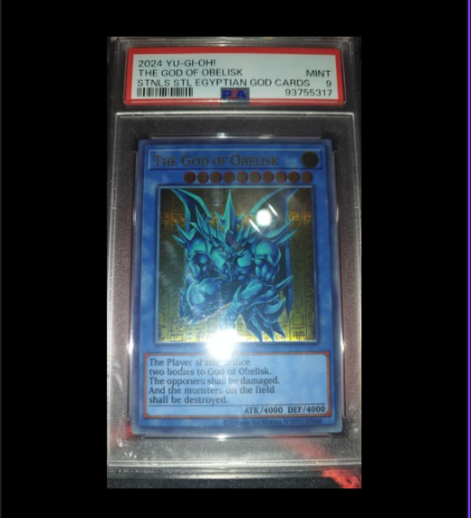 YU-GI-OH! - THE GOD OF OBELISK - STNLS STL - EGYPTIEN GOD CARDS - PSA9