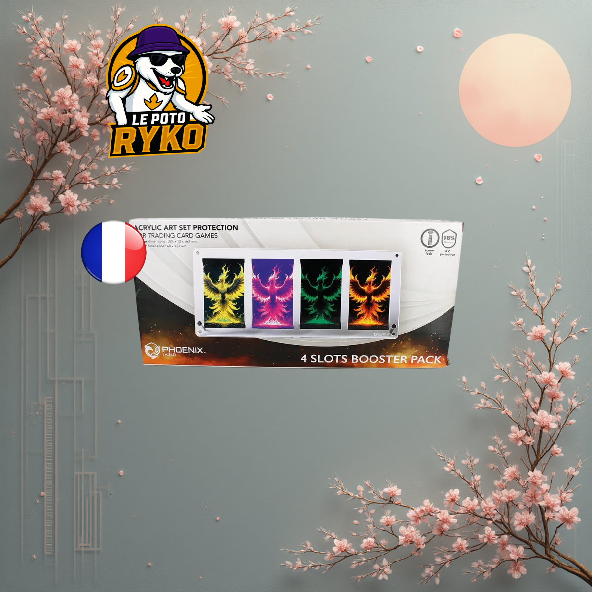 PHOENIX SHIELD - Protection Acrylique - ARTSET 4 BOOSTER - Pokemon