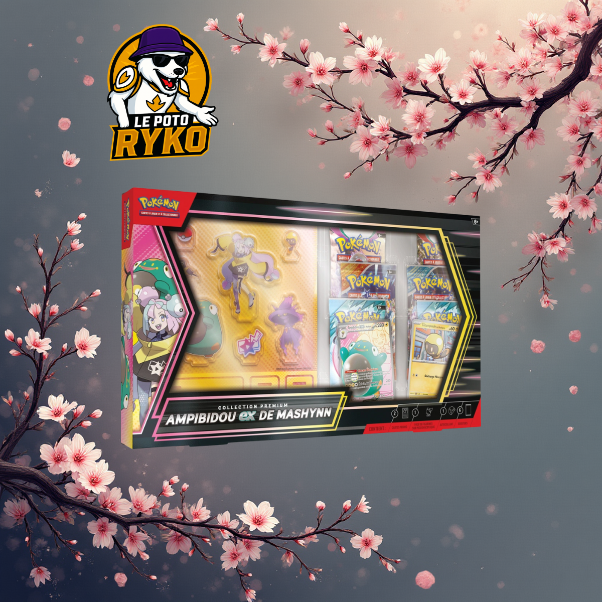 Pokemon - Coffret - 6 boosters - Méga-Ampibidou-Ex